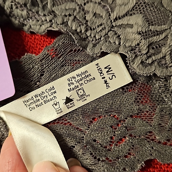 ANEMONE gray floral graphic lace  stretch t back bra S/M M/L NWT - Picture 5 of 8